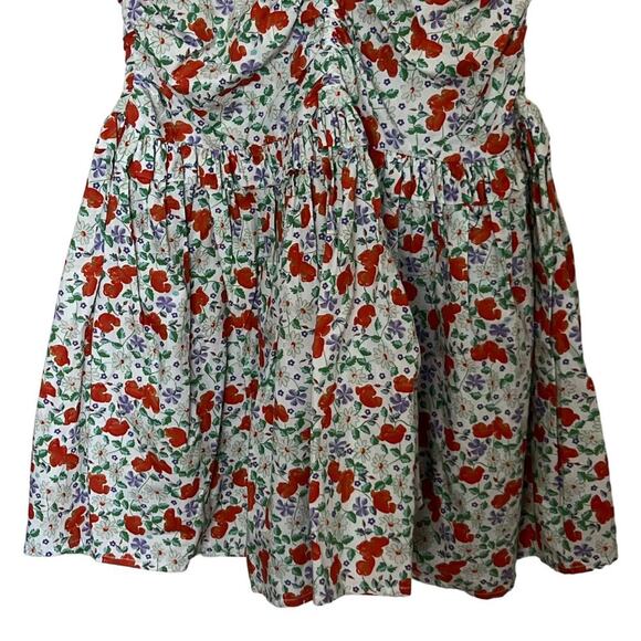ByTiMO Festive Floral Puff Sleeve Mini Drop Waist Dress In Poppy Size XS - Picture 10 of 16